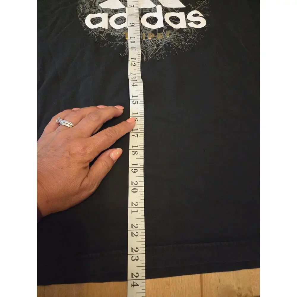 Adidas Men's Medium Black Taipei Map Graphic Tee Shirt - Good Condition